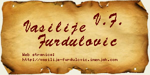 Vasilije Furdulović vizit kartica